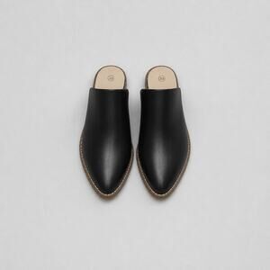 Abound Maya Block Heell Pointed Black Faux Leather Y2K Comfy Mules Size 11M